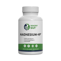Healthy Gut Magnesium-HP bottle front showing pure capsules for daily use.
