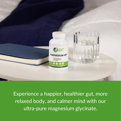 Healthy Gut Magnesium-HP dosage scene, clear serving size information.