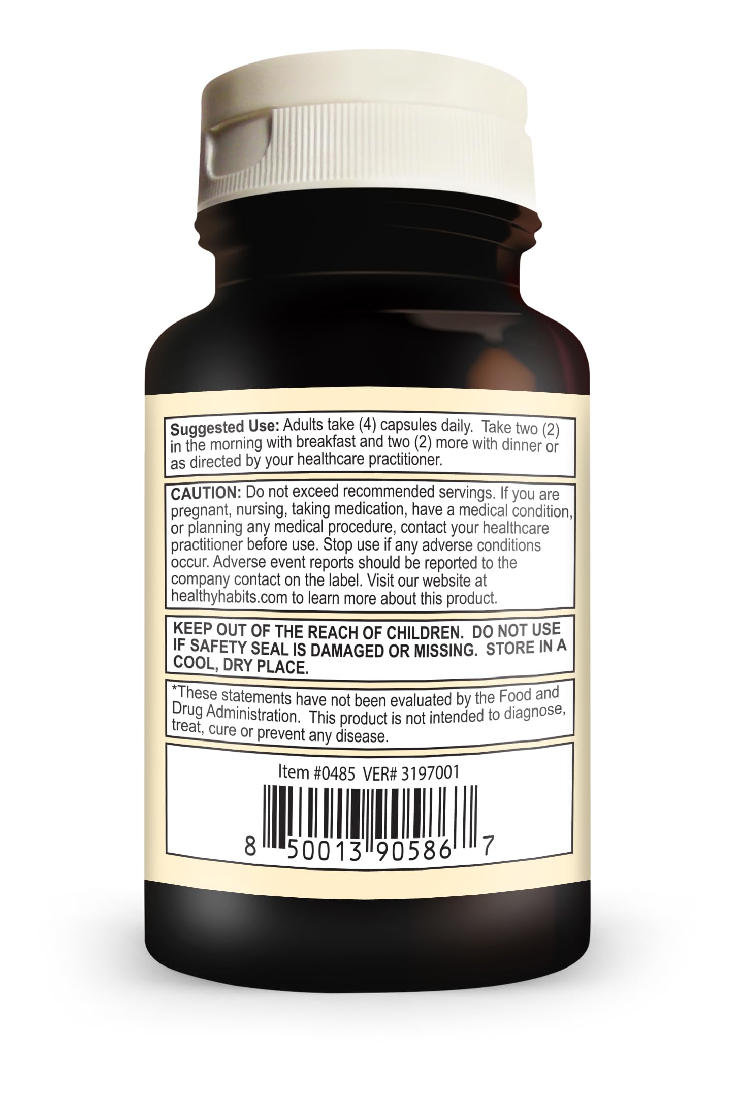 Healthy Habits StrictionBP bottle in USA-made packaging highlighting gluten-free and non-GMO.
