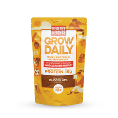 Healthy Heights Grow Daily chocolate protein mix bag for growing boys, convenient daily nutrition.