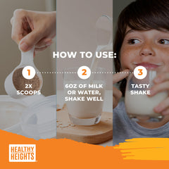 Healthy Heights Grow Daily shake added to smoothie for a convenient nutrition bump.