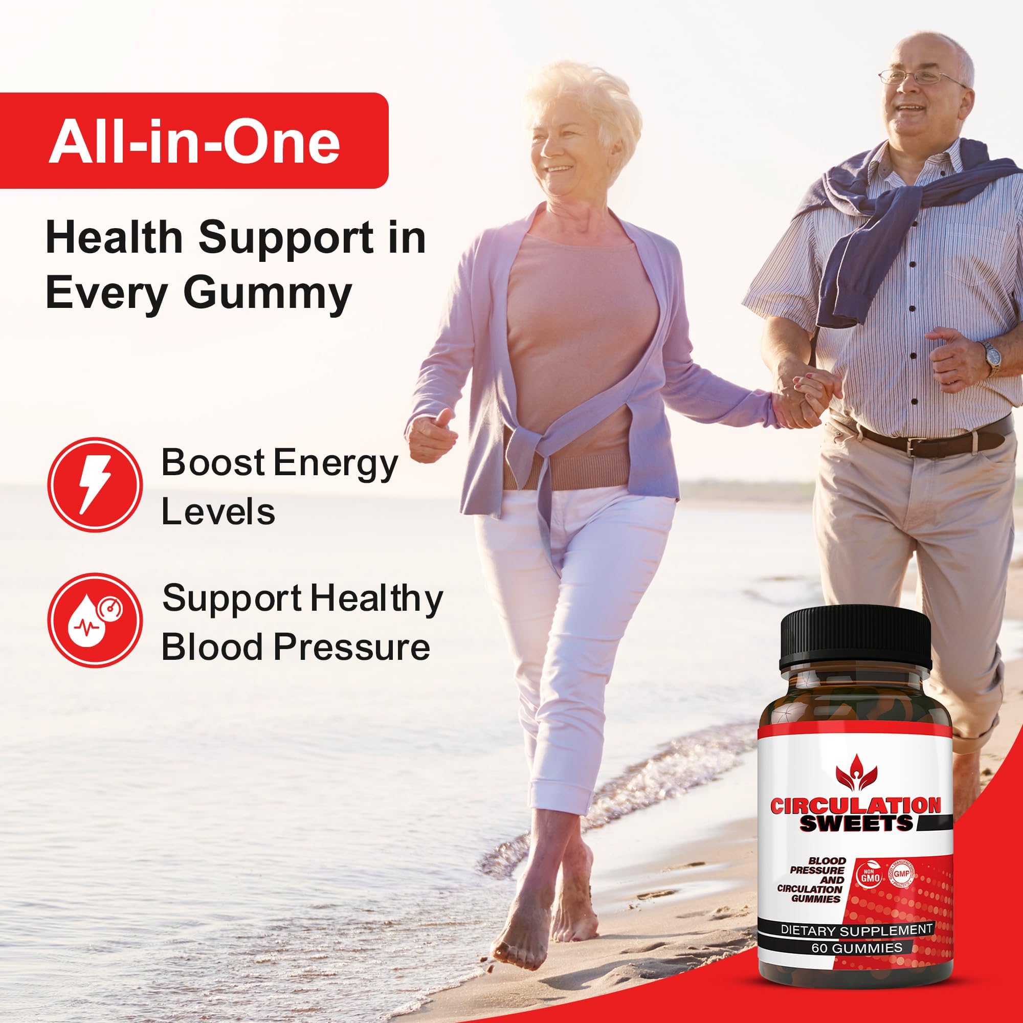 Healthy Living Association Circulation Sweets strawberry-flavored gummies for easy wellness on the go.