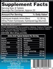 Healthy 'N Fit Amino 10,000 packaging showcases premium formula for tech-forward purity.