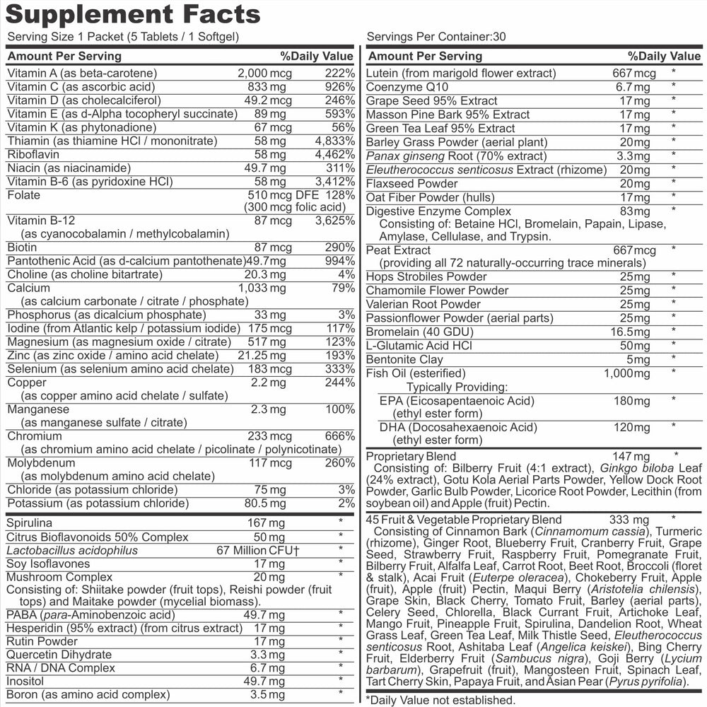 Healthy 'N Fit Nutri Pack timed-release vitamins provide steady nourishment.