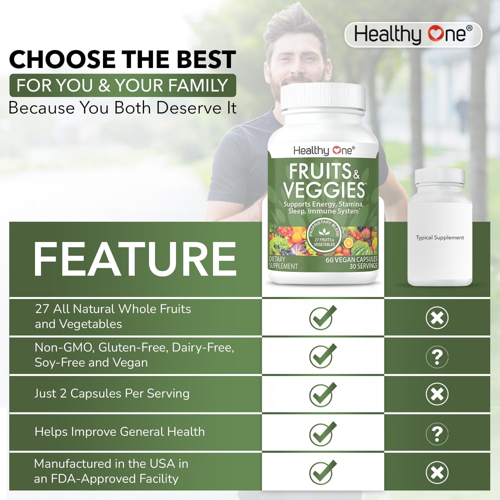 Healthy One Fruits & Veggies fiber-rich formula supports comfortable digestion.