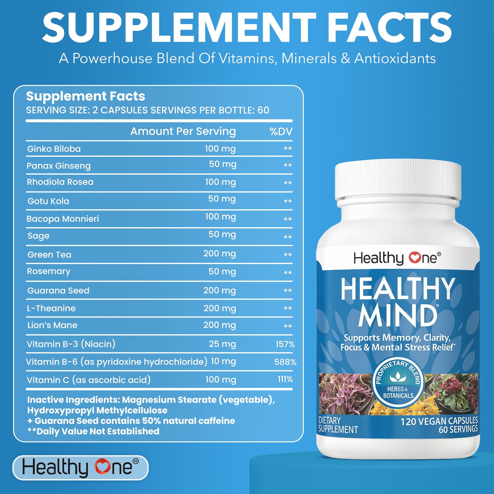 Healthy One Healthy Mind capsules for teens promoting sustained concentration.
