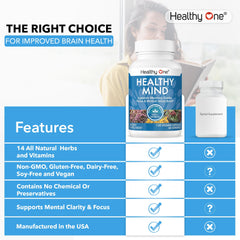 Healthy One Healthy Mind close-up of capsules for daily cognitive support.