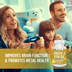 Healthy One Omega-3 no fillers mercury seal emphasizes safe, pure supply.
