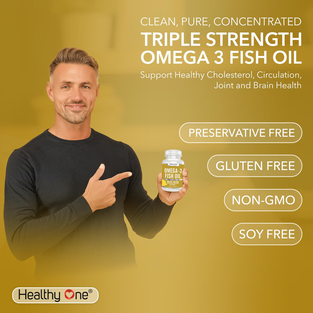 Healthy One Omega-3 non-GMO dairy-free gluten-free imagery conveys inclusive nutrition.