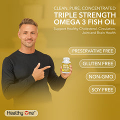 Healthy One Omega-3 non-GMO dairy-free gluten-free imagery conveys inclusive nutrition.