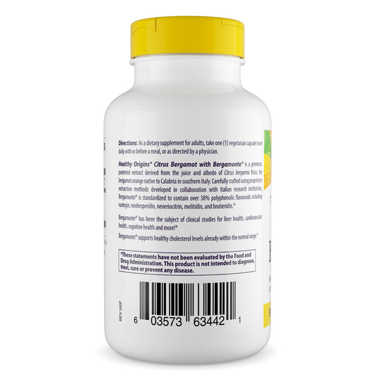 Healthy Origins Bergamonte capsules set for daily wellness with polyphenol-rich extract.