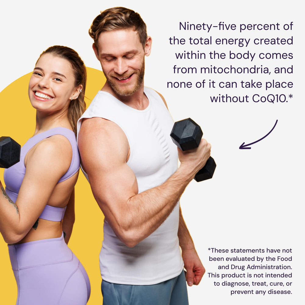 Non-GMO seal on Healthy Origins CoQ10 bottle highlighting clean sourcing.