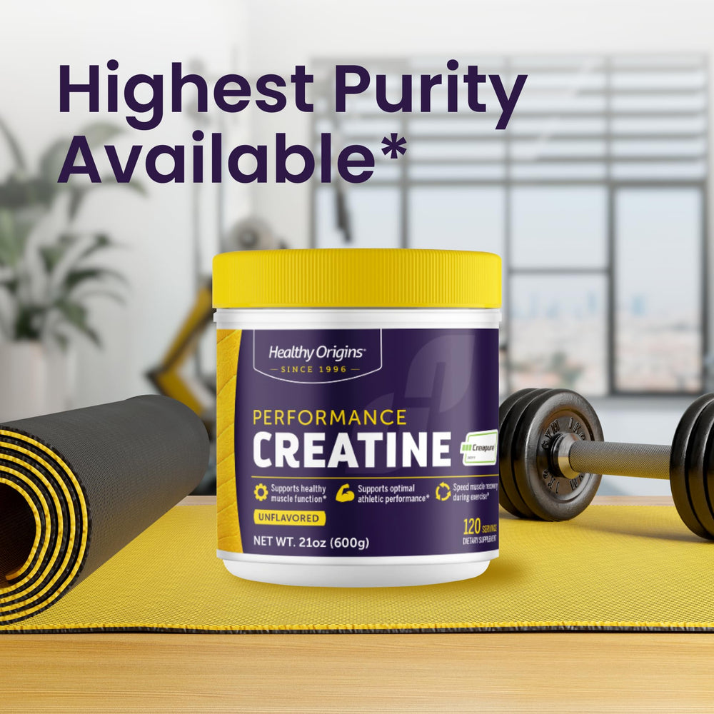 Healthy Origins Creatine in a shaker blending to support workouts.