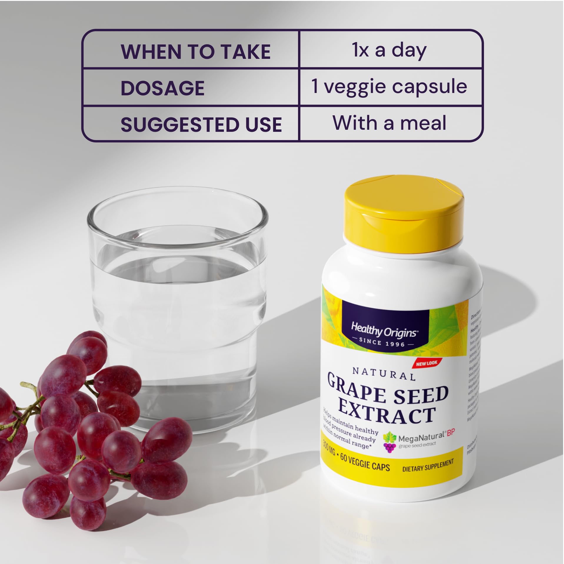 Healthy Origins proanthocyanin-rich extract packaging signals potential antioxidant support.