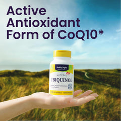 Healthy Origins Ubiquinol 100 mg packaging USA-made stamping