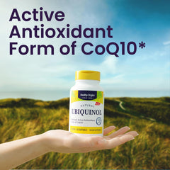 Healthy Origins Ubiquinol 300 mg bottle pour suggests a simple daily ritual.