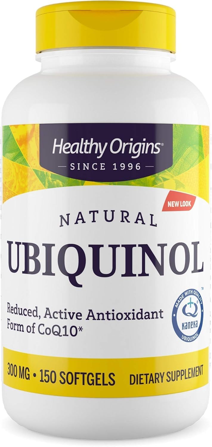 Healthy Origins Ubiquinol 300 mg softgels bottle provides convenient daily support.