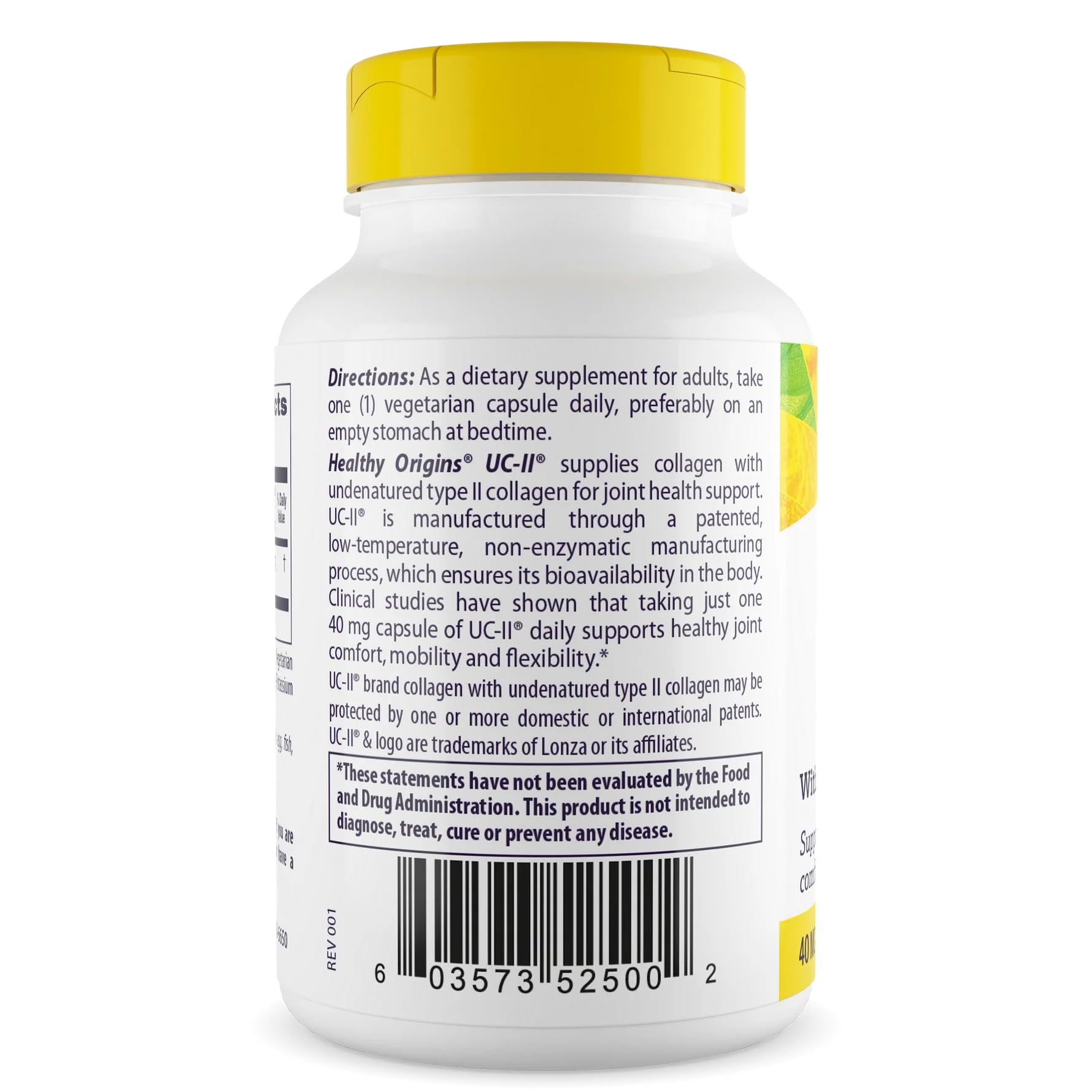Close-up of Healthy Origins UC-II capsules for convenient daily joint support.