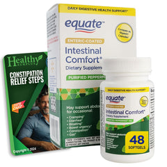 Healthy Surplus Equate Peppermint softgels bottle for daily digestive support