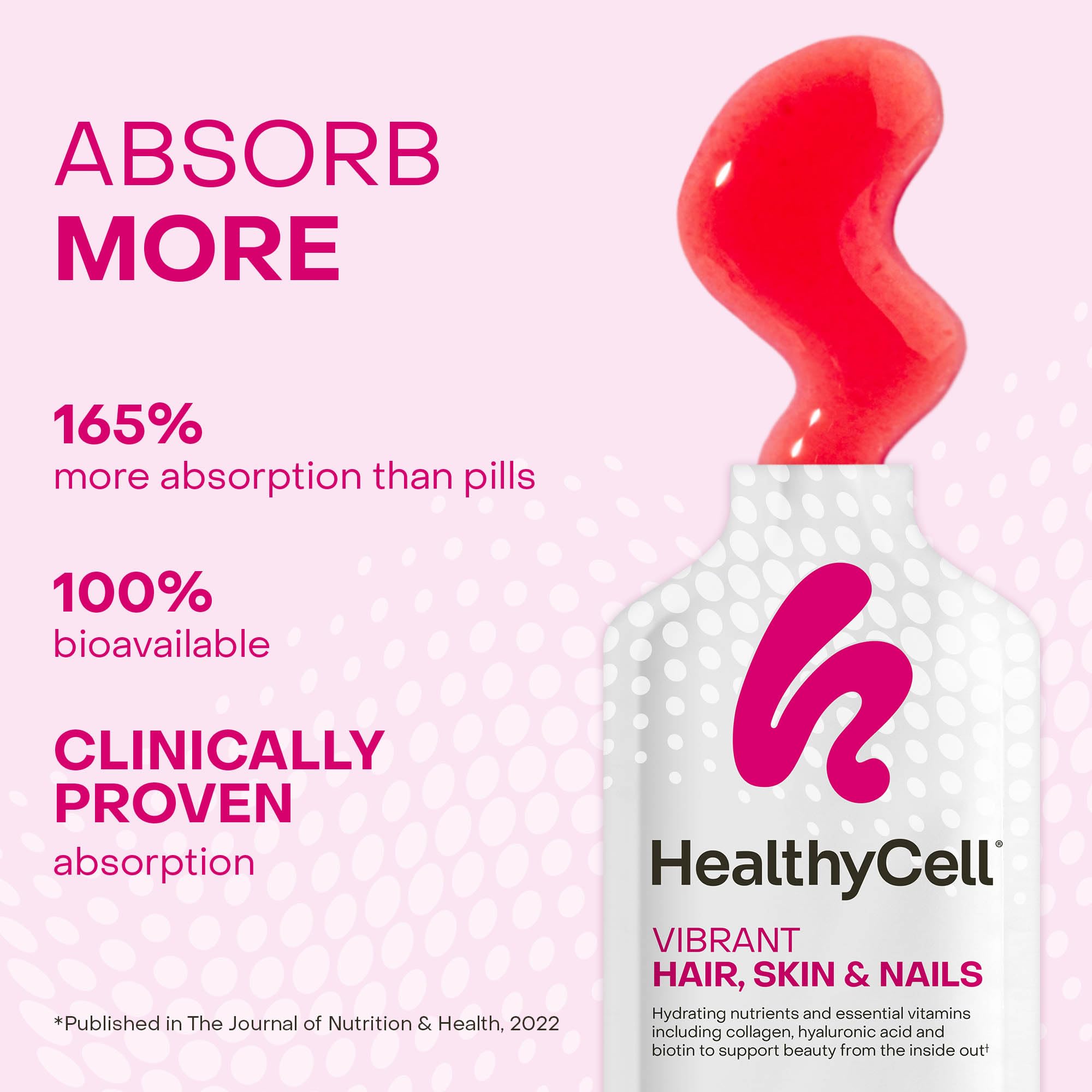 HealthyCell all-in-one gel pack designed for hair, skin, and nails.