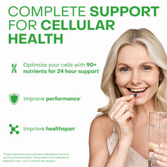 HealthyCell AM/PM morning capsules delivering daytime nutrient support.