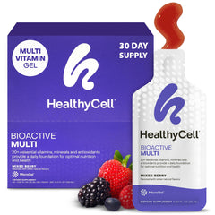 HealthyCell Bioactive Daily Liquid bottle with ultra-absorbable microgel for nutrition on demand
