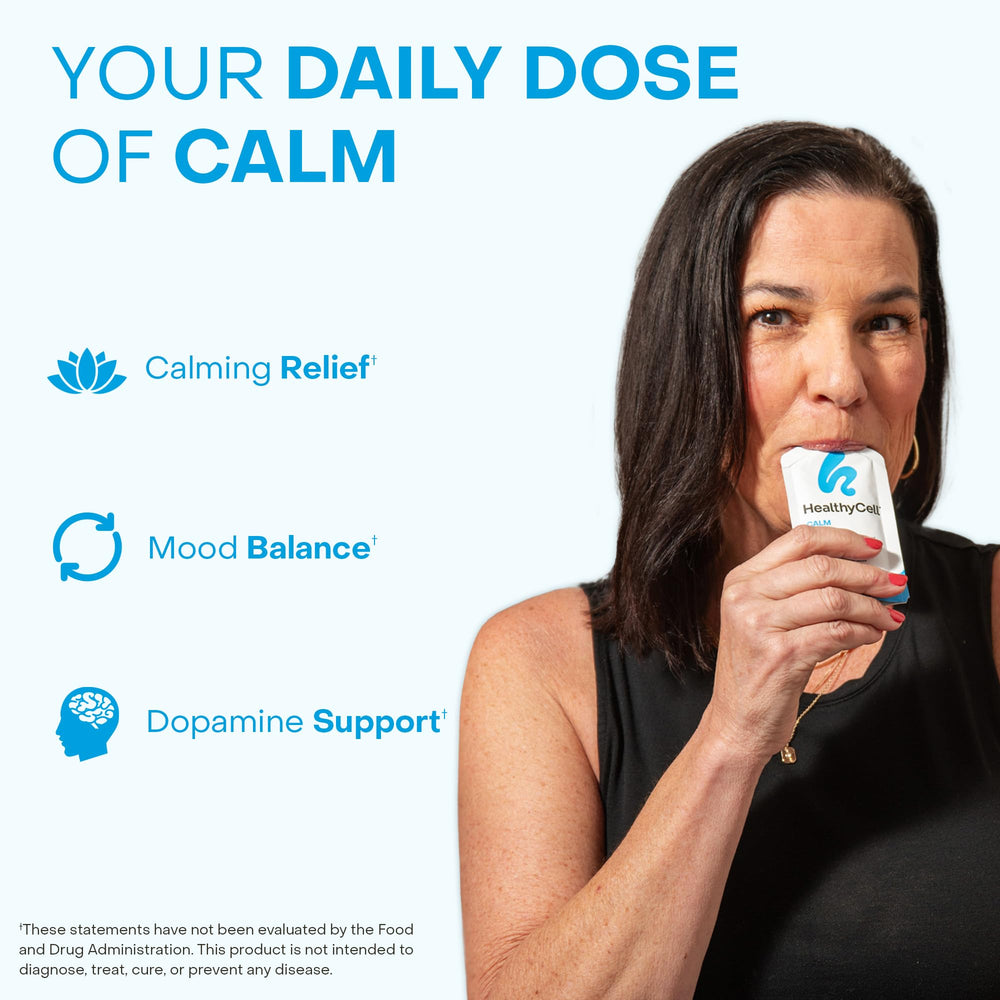 HealthyCell Calm gel pack being poured shows easy consumption.