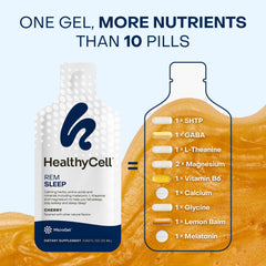 HealthyCell cherry-flavored sleep gel is easy to take straight or in a drink.