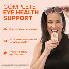 HealthyCell Eye Health Daily Microgel Texture highlighting ultra-absorbable nutrients.