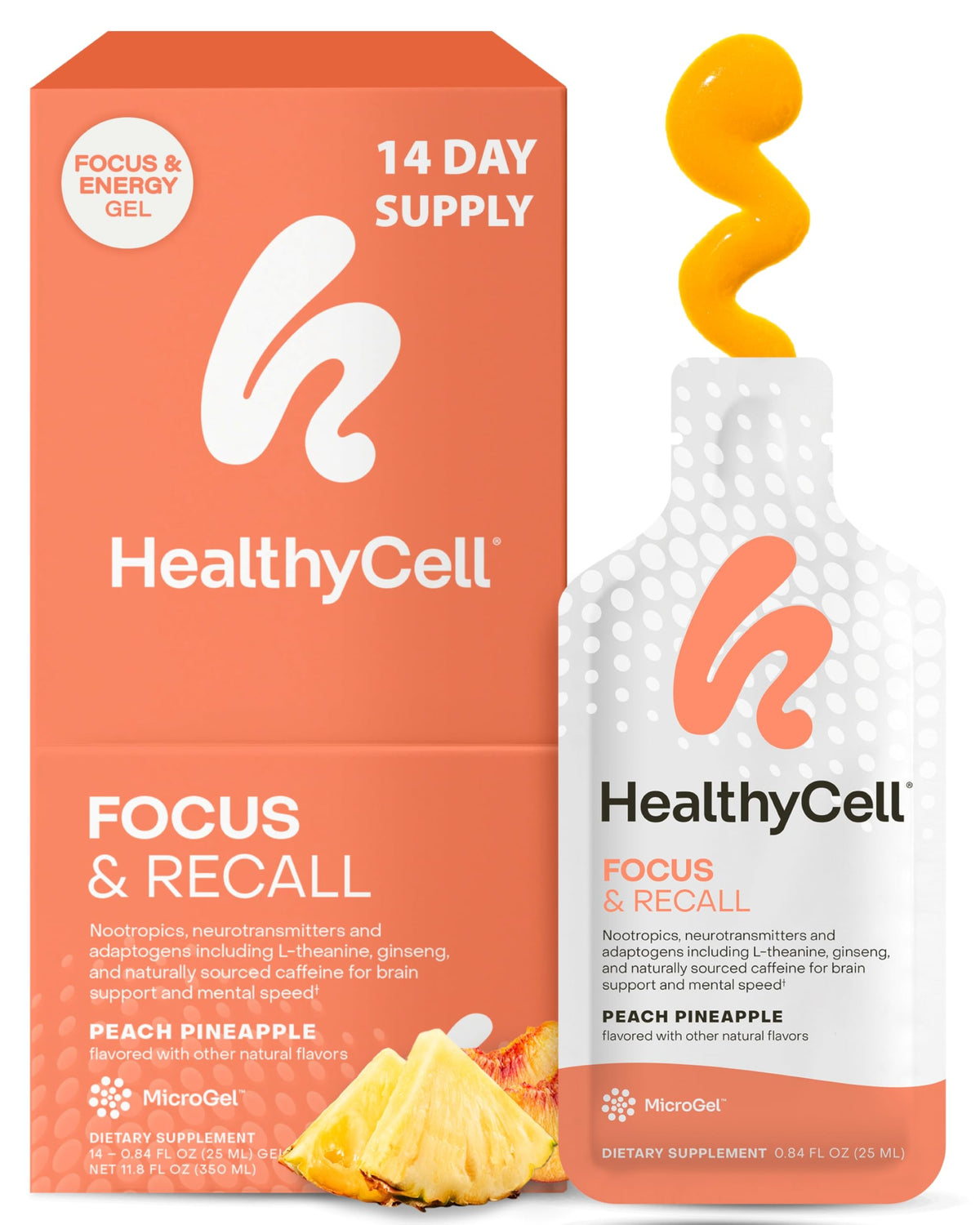 HealthyCell Focus and Recall microgel pack supports focused thinking and fast recall.