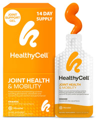 HealthyCell Joint Health MicroGel pack with orange flavor for daily mobility support.