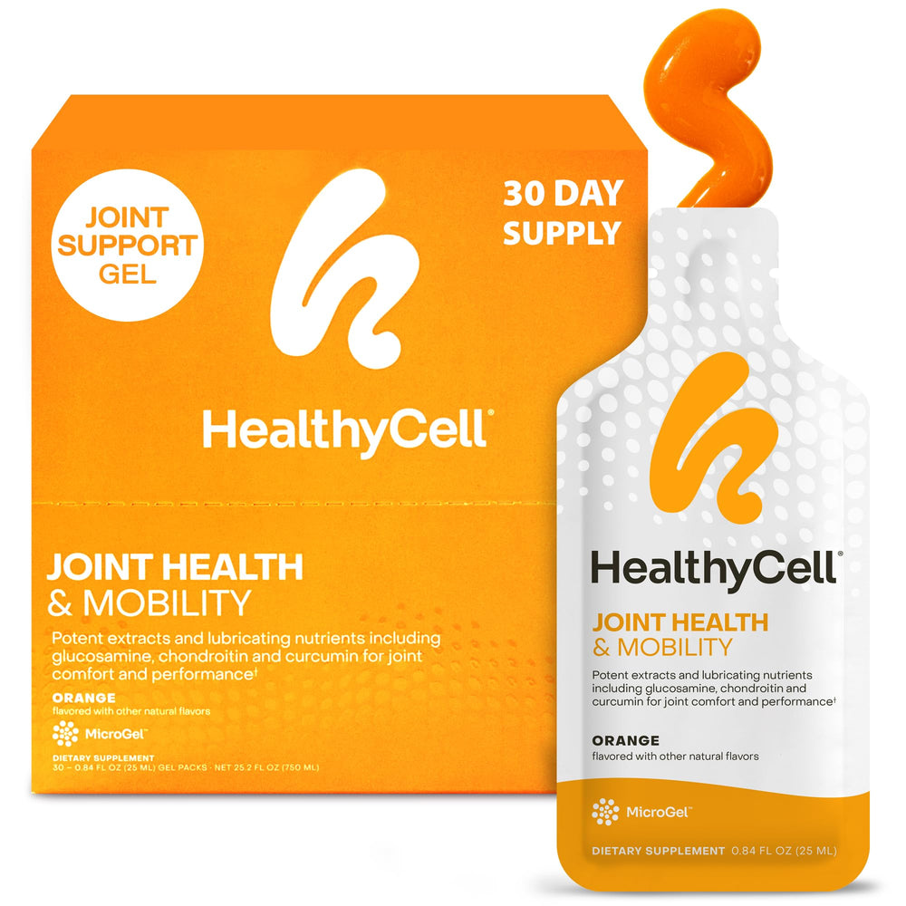 HealthyCell joint health gel-pack for portable daily mobility support on the go.