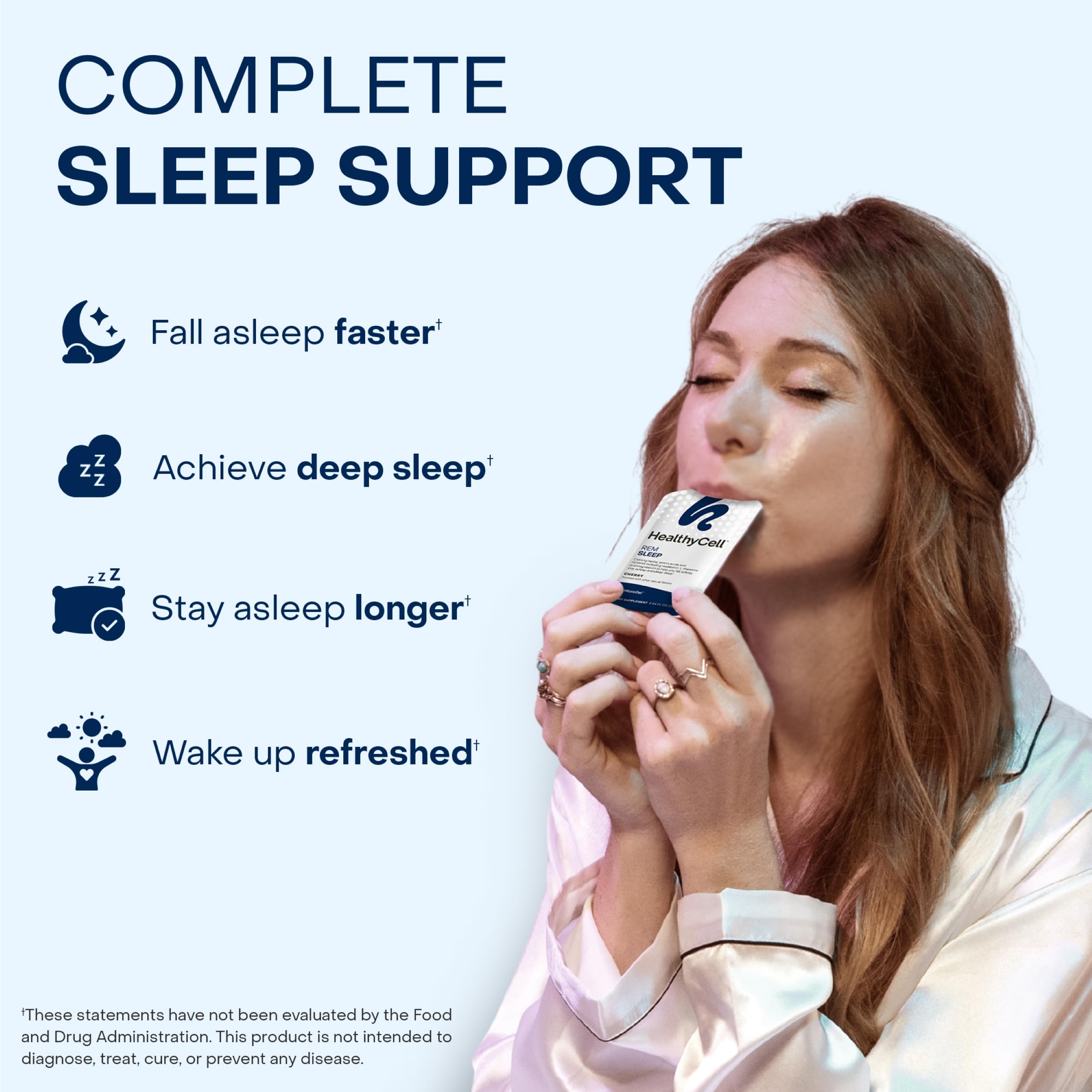 HealthyCell ultra-absorbable microgel improves nutrient absorption for a restful night.