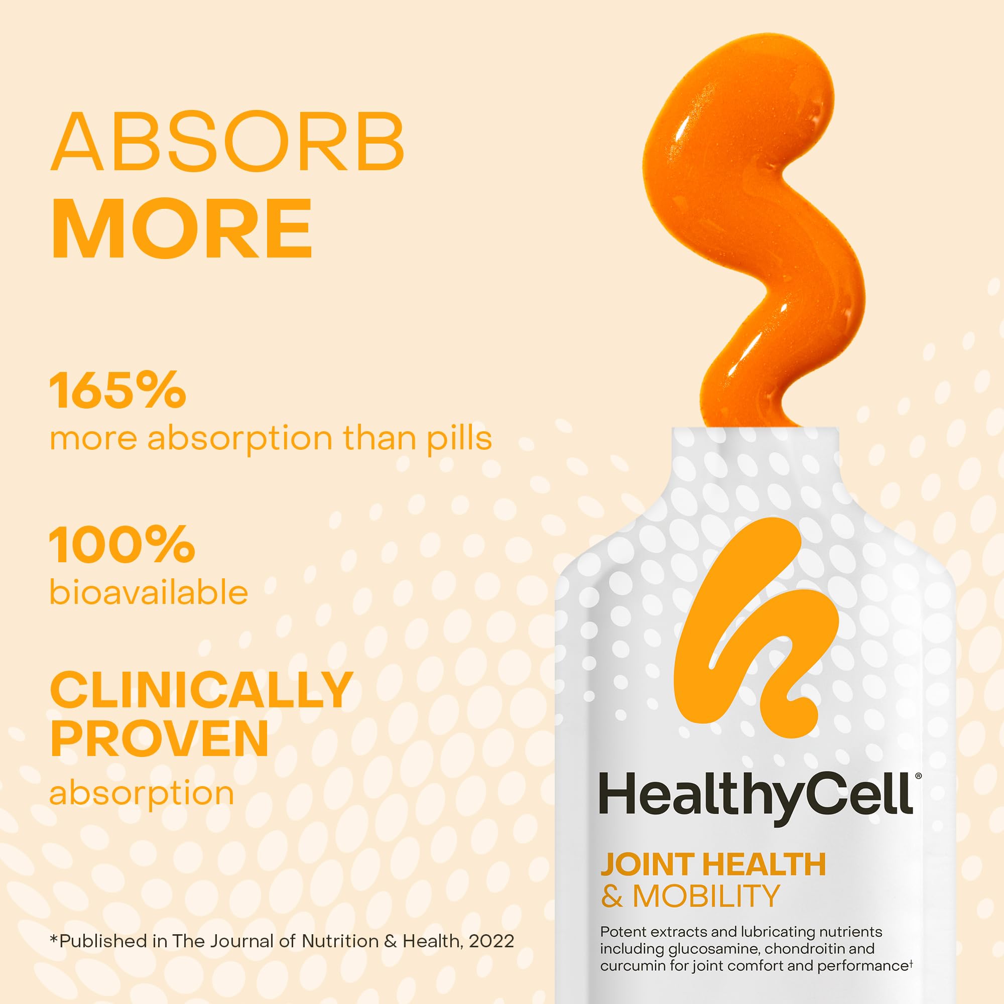 HealthyCell orange-flavored gel emphasizes tasty, convenient daily use.