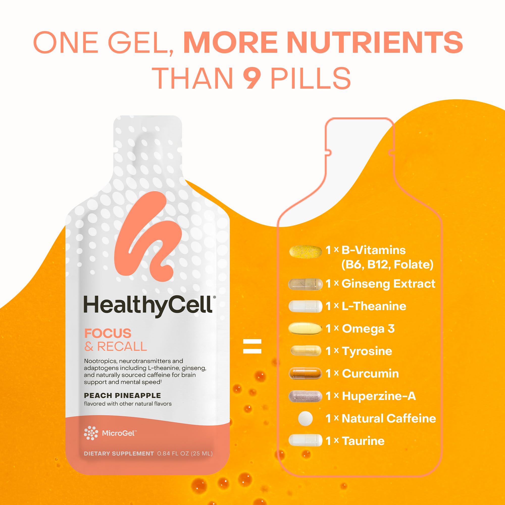 HealthyCell peach pineapple taste microgel looks and tastes refreshing during use.