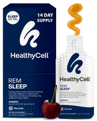 Healthycell REM Sleep microgel pack for convenient nightly support.
