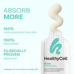 HealthyCell ultra-absorbable MicroGel improves nutrient uptake for stronger bones.