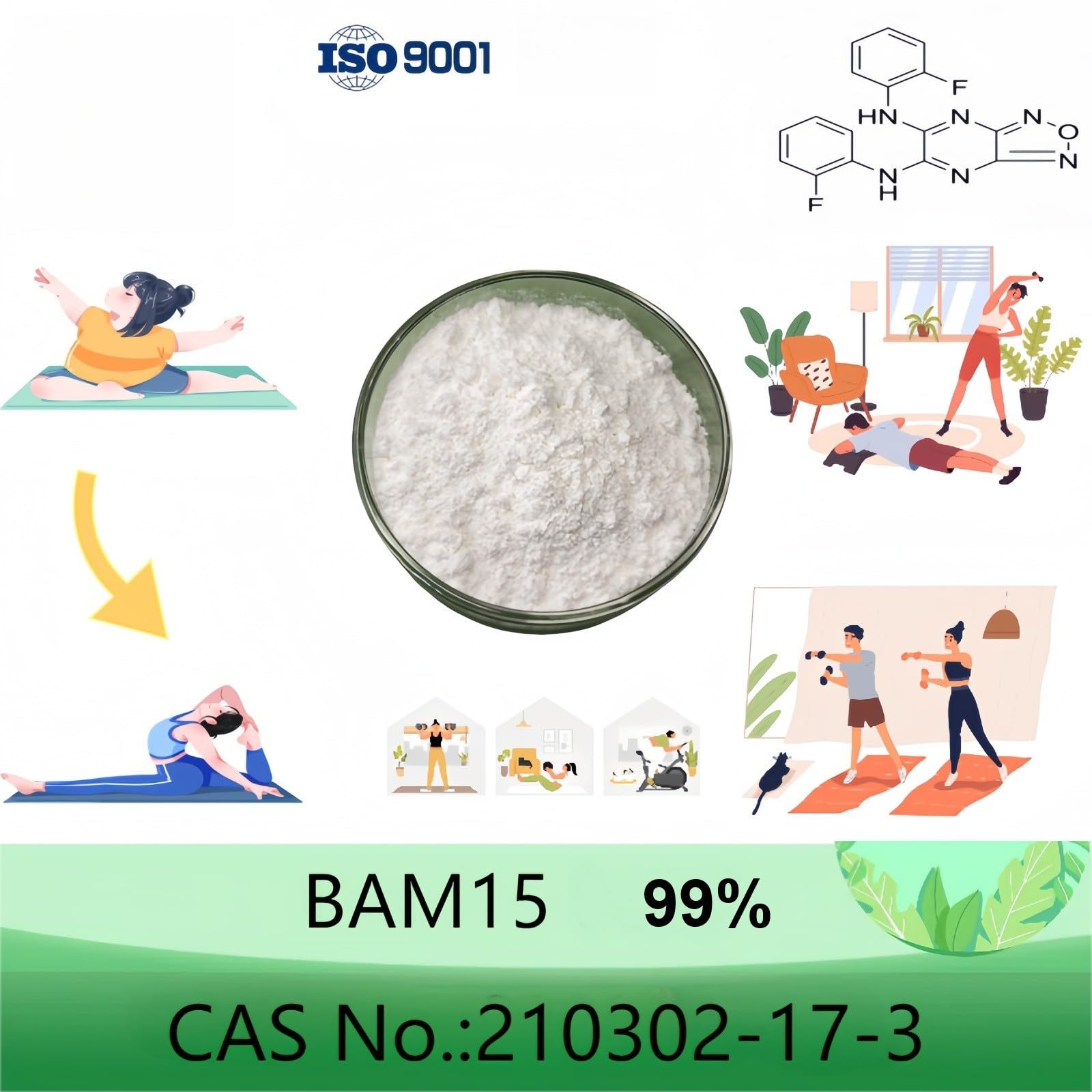 HealthyFinds BAM15 powder jar ready for lab testing and storage