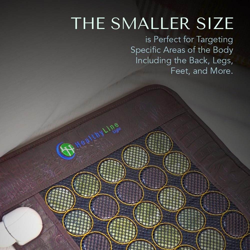 HealthyLine warming mat targets back, neck, and shoulders for relief.