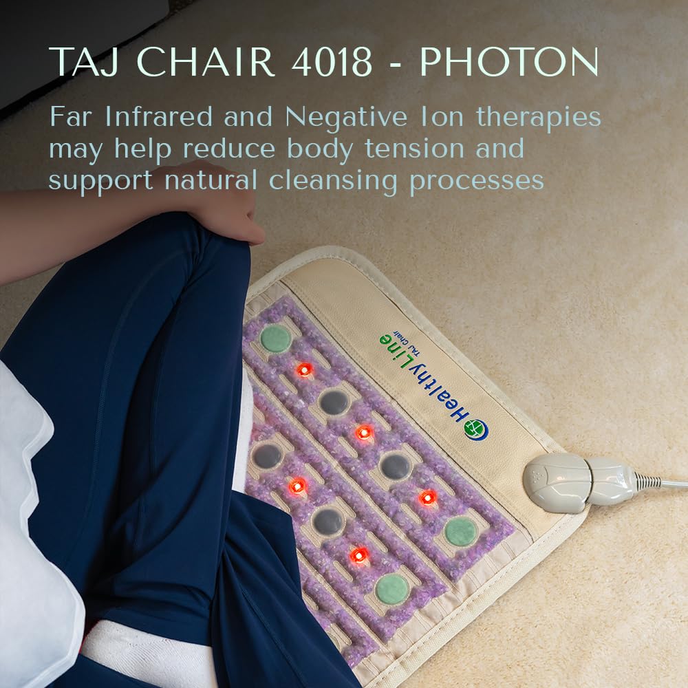 HealthyLine TAJ tourmaline gemstone closeup emphasizing warmth and energy.