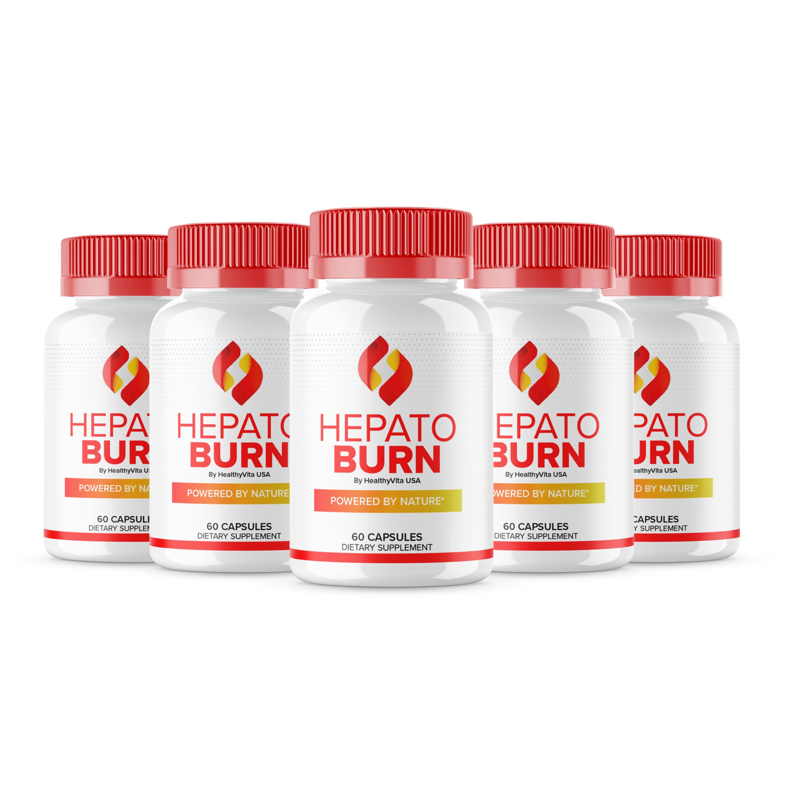 HealthyVita USA Hepato Burn bottle shows all-natural energy support for daily wellness.