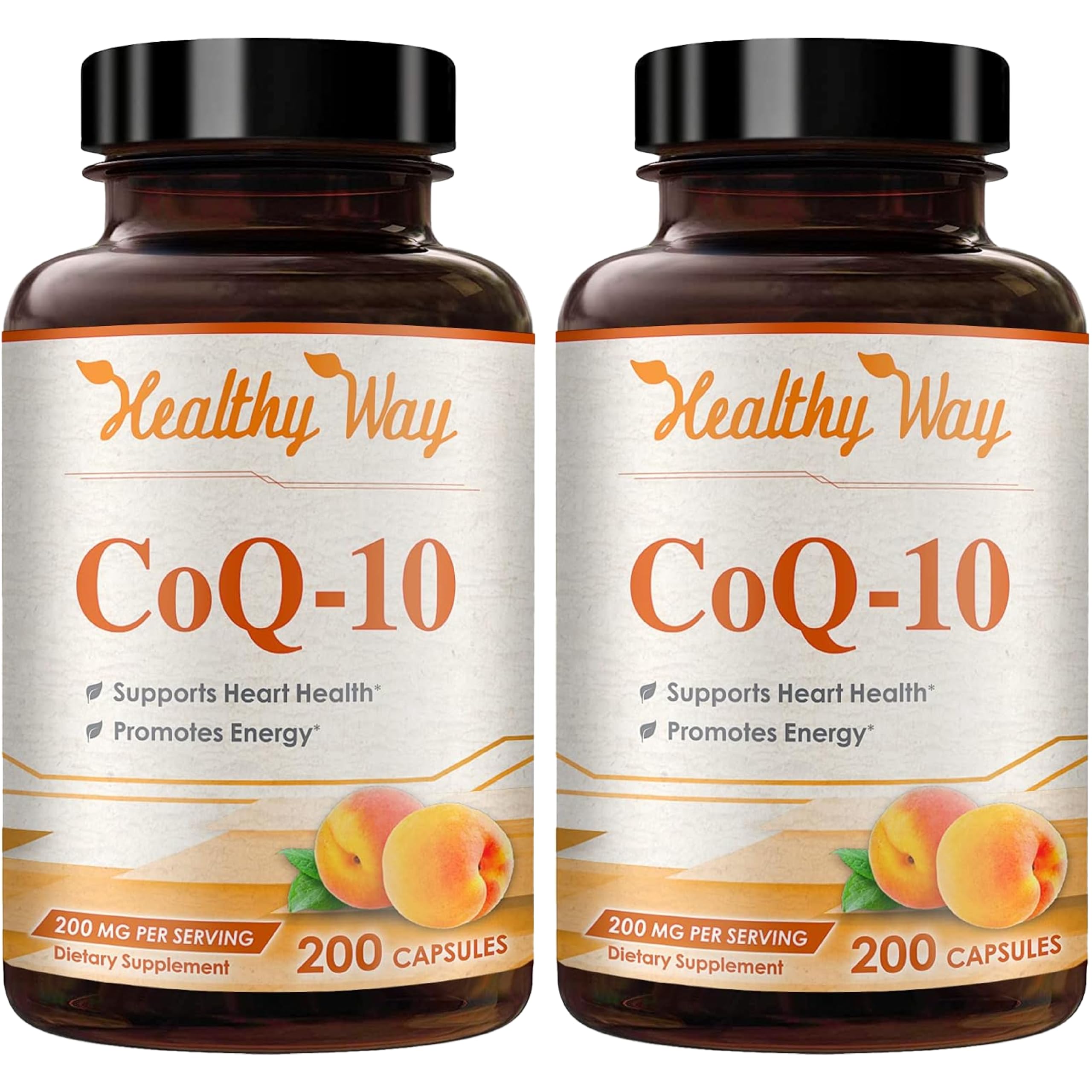HealthyWayRx CoQ10 200mg bottle on shelf highlighting daily antioxidant support.