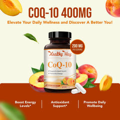 HealthyWayRx CoQ10 American-made facility label reflecting reputable manufacturing.