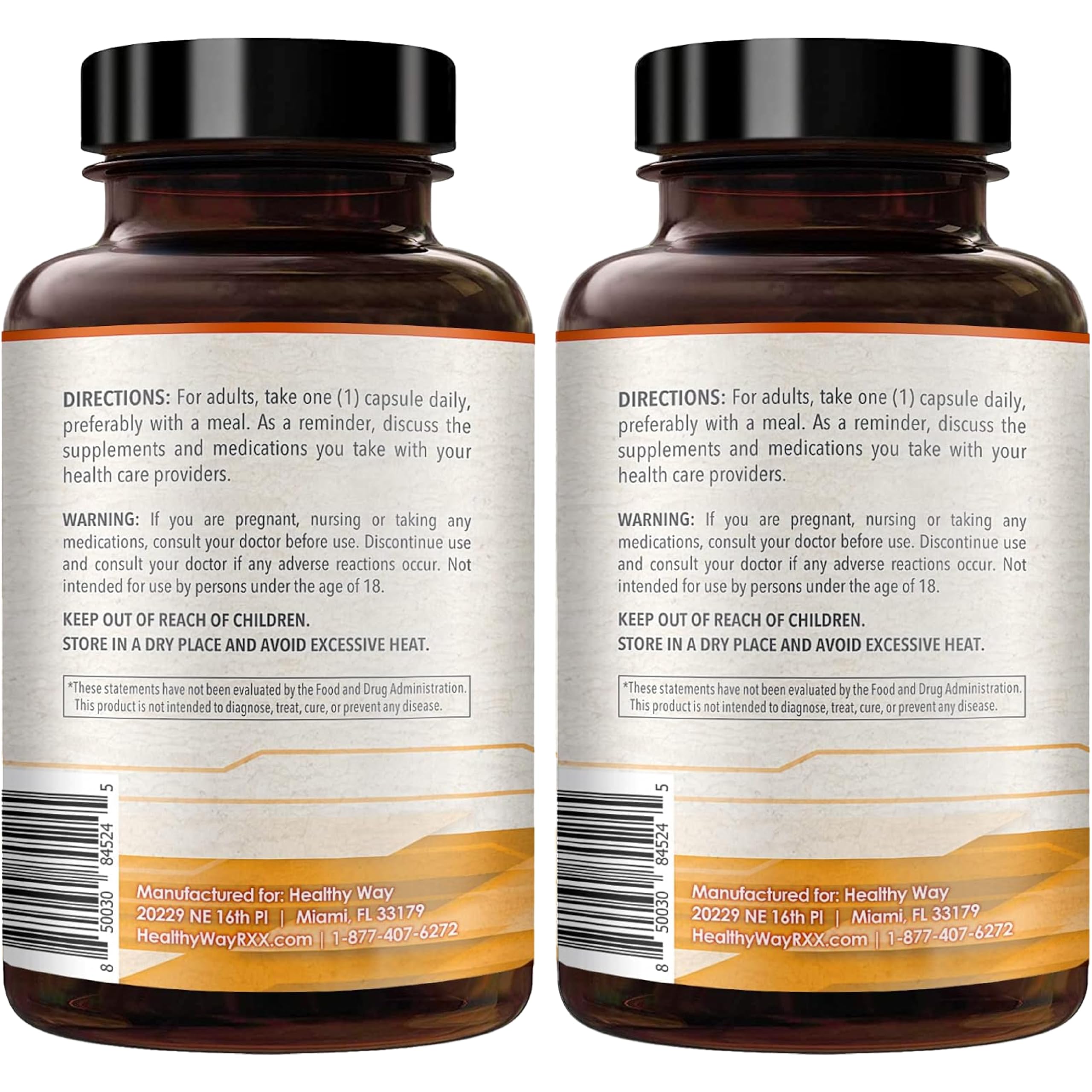 HealthyWayRx CoQ10 bottle with glass of water suggests easy daily use.