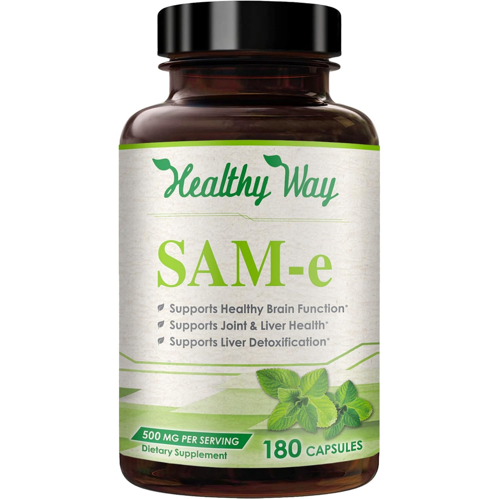 HealthyWayRx SAM-e bottle front for brain support potential.
