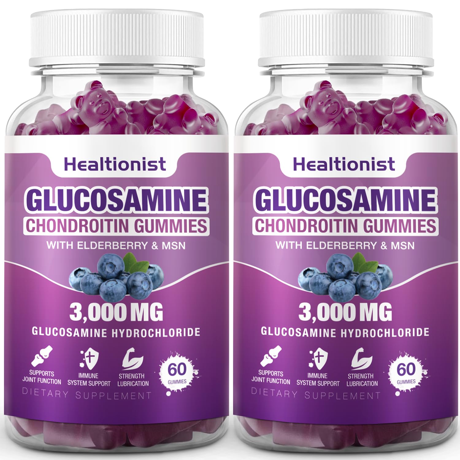 Healtionist 2 Pack bottle front shows joint support gummies for daily mobility.