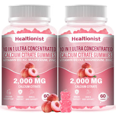 Healtionist 2-pack calcium citrate bottle for easy daily bone support.