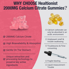 Healtionist bone and teeth support gummies illustrated for everyday use.