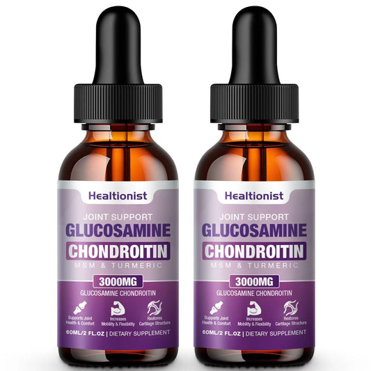 Healtionist glucosamine chondroitin liquid drops bottle—premium joint support for everyday movement.