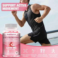 Healtionist peach-flavored gummies on surface highlight tasty supplement experience.